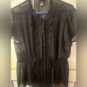 Torrid sheer ruffle shirt